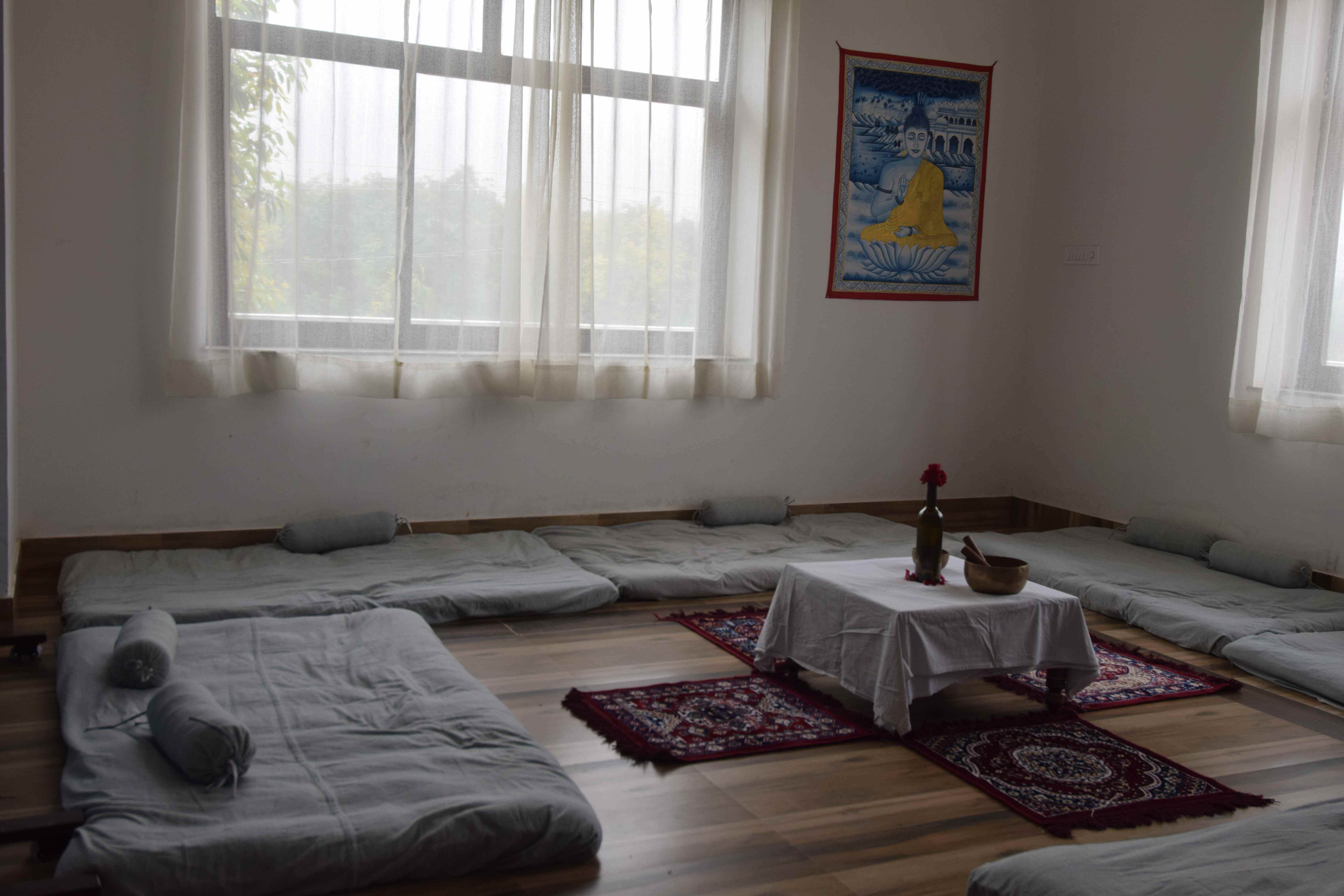 A tall image of a serene workspace with natural light.